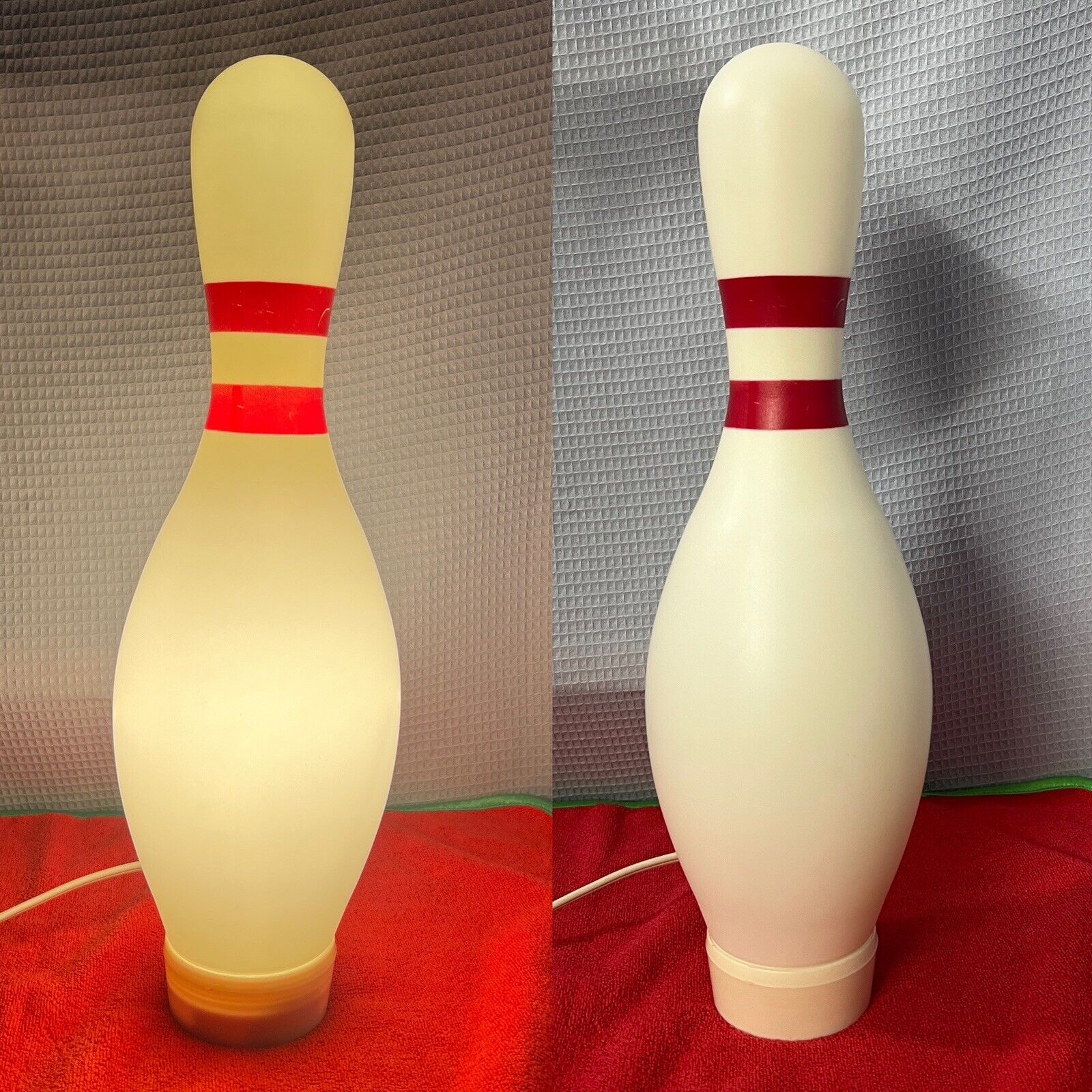 🔥 VINTAGE 15.5” White Plastic Bowling Pin Lamp Novelty Light Man Cave BRUNSWICK