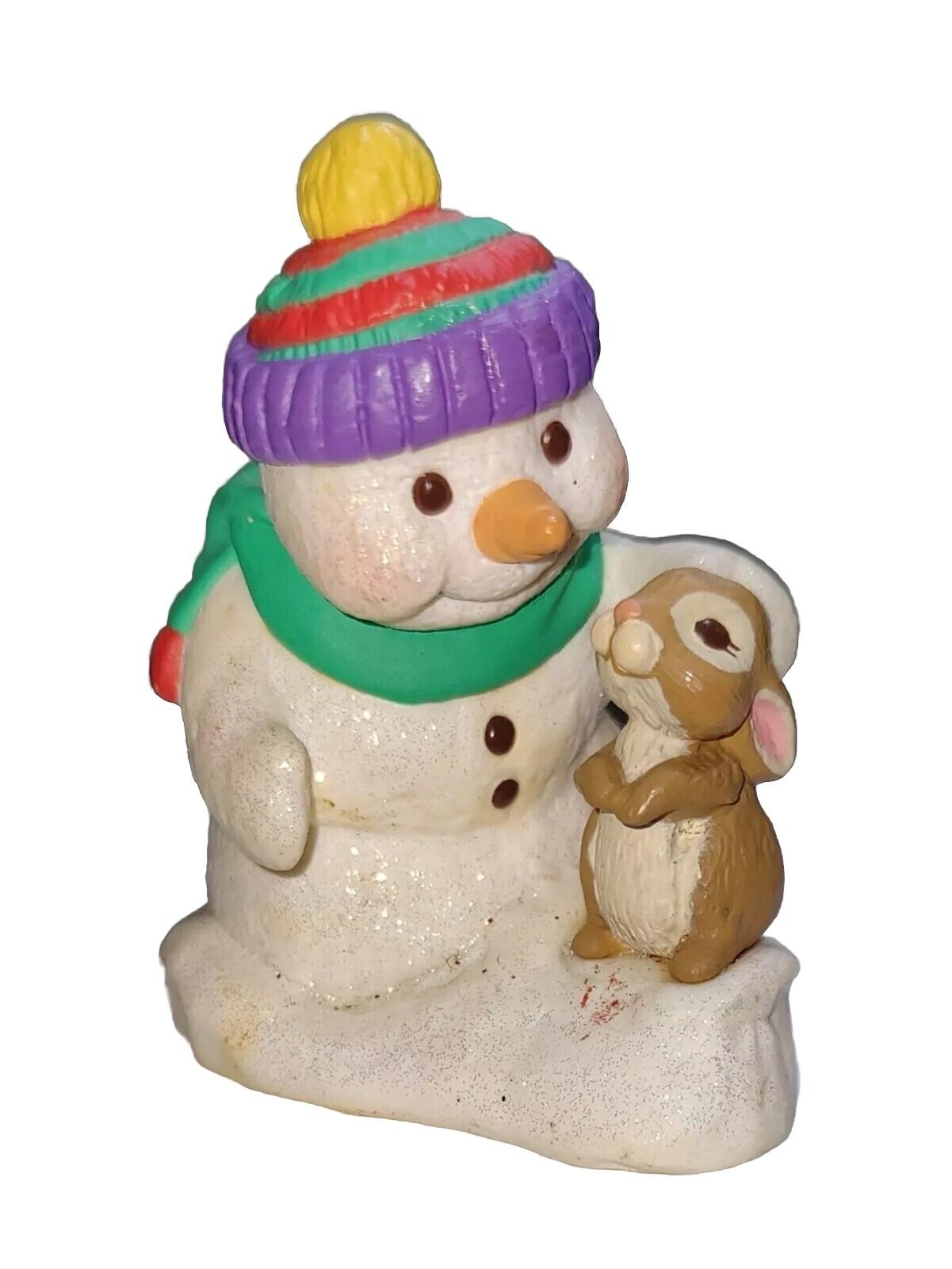 VTG Hallmark Snow Buddies Ornament 1998 Christmas Snowman Bunny No Box