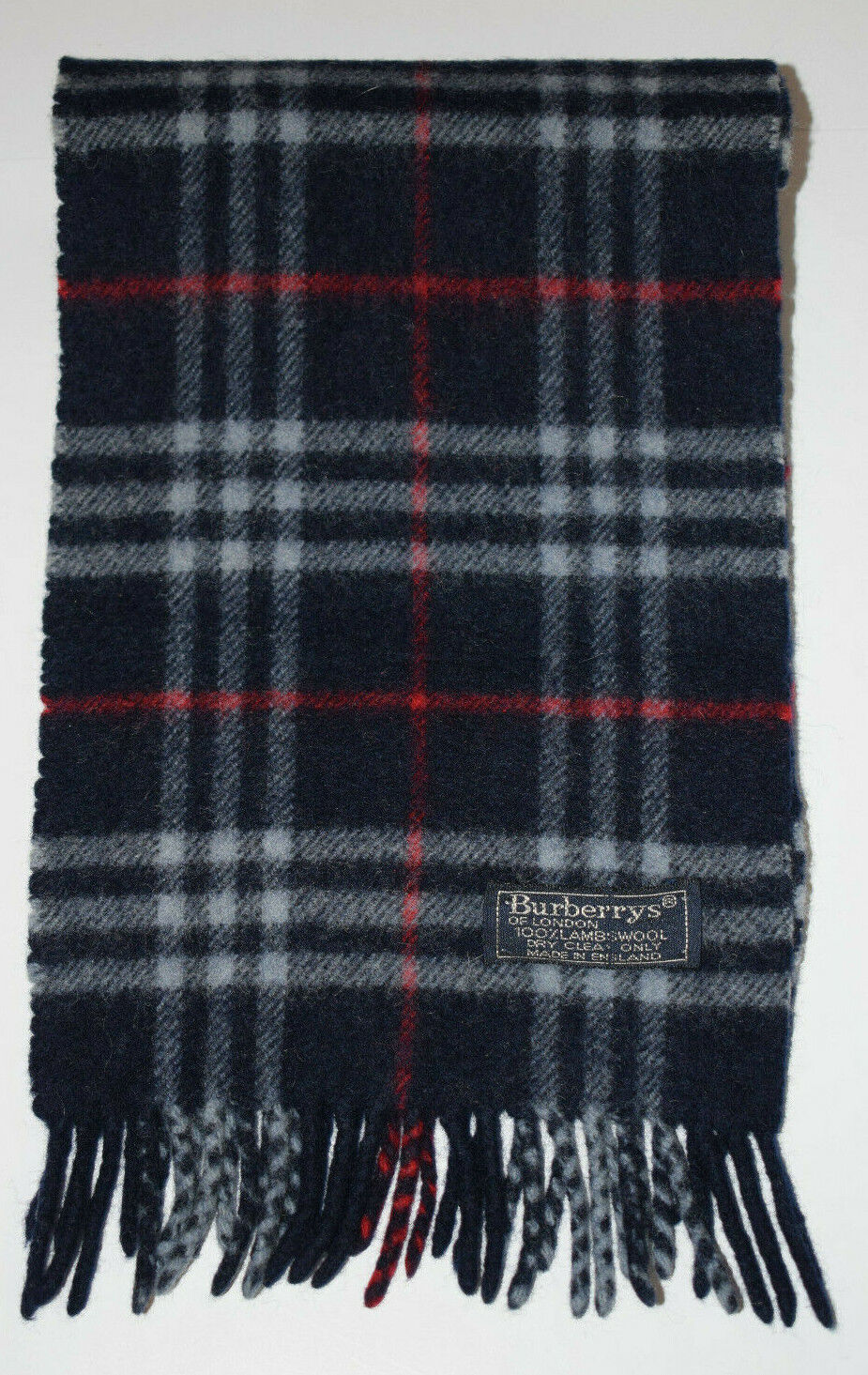 Burberry Scarf Classic Nova Check Lambswool in Blue and Red Color Unisex