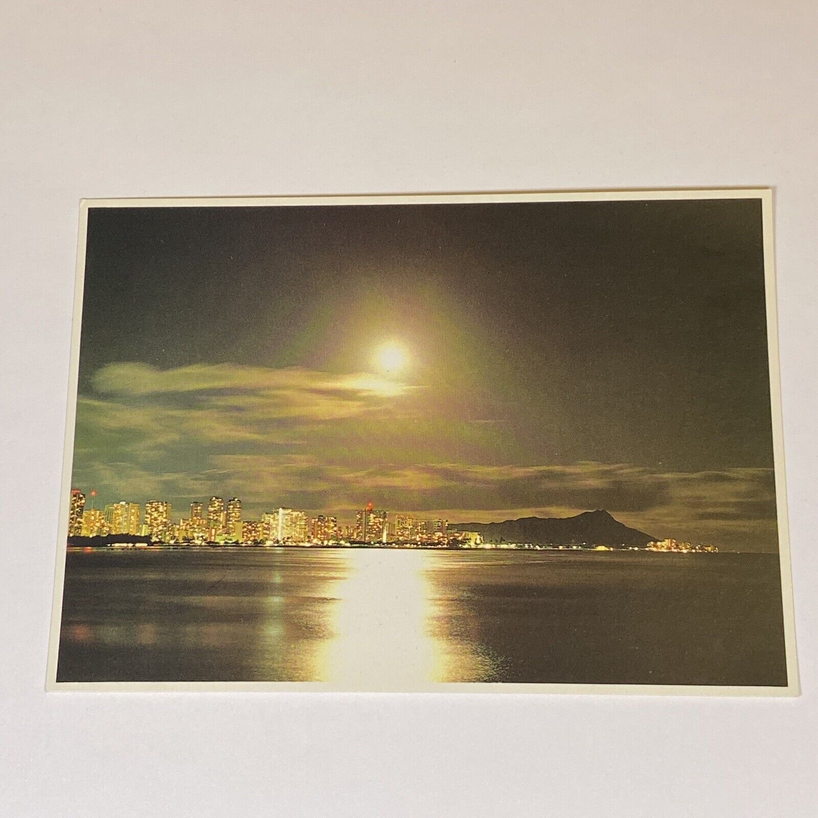 Moonrise Over Diamond Head Postcard 1985 Hawaii VTG UNP