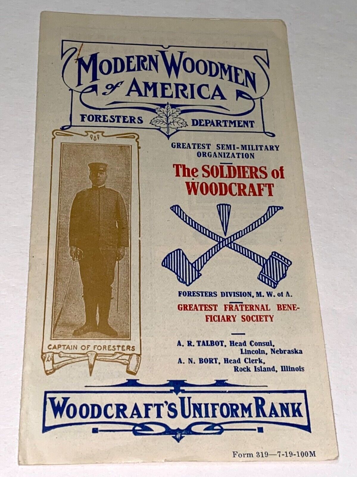 Rare Antique WWI Era Modern Woodmen of America Foresters Drill Team Pamphlet US