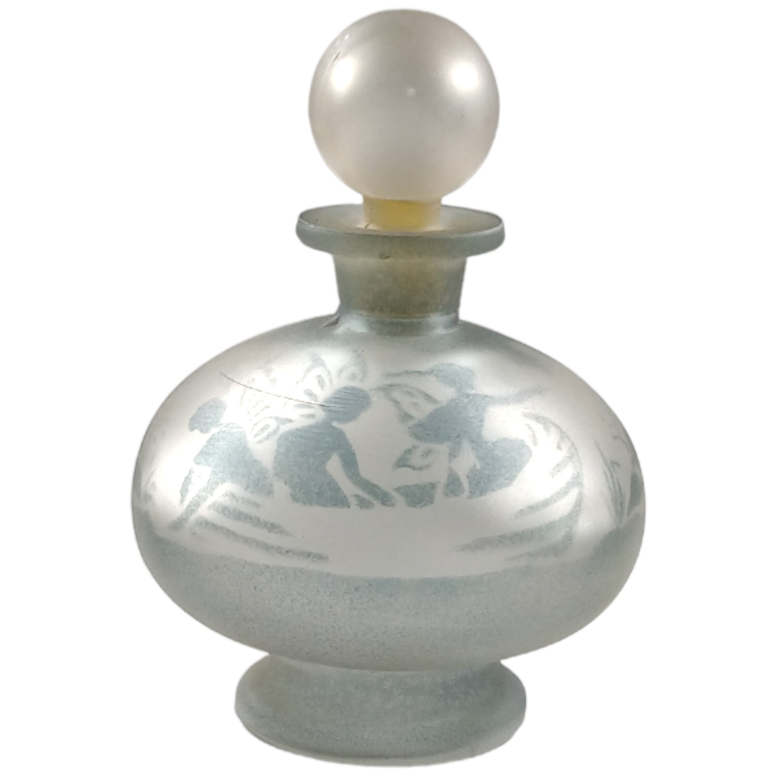 Vintage Jenny Blair Designs JBD Ornate Frosted Glass Perfume Bottle & Dropper 3\
