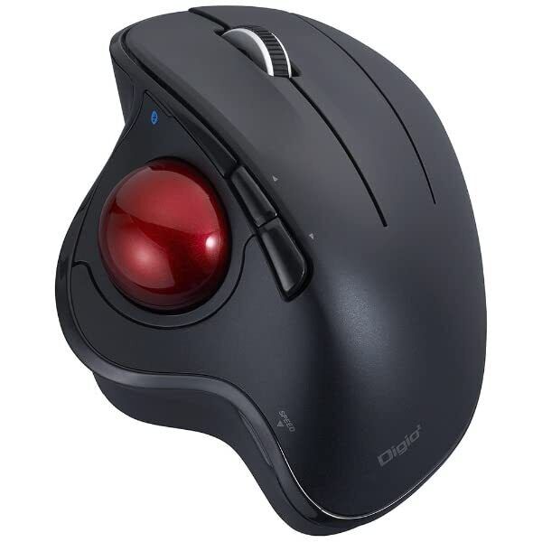 Nakabayashi Digio2Trackball Mouse Bluetooth5.0 MUS-TBIF182BK Black Anglevariable