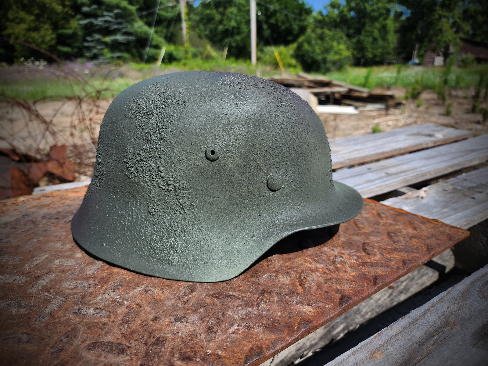 German WW2 M35 Normandy Camouflage Wehrmacht Helmet