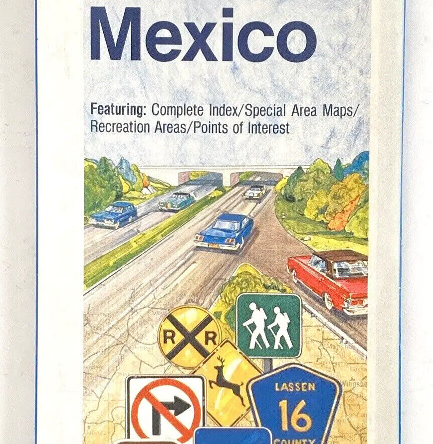 1982 Vintage Exxon Mexico Oil Gas Service Station Tourist Travel Road Map