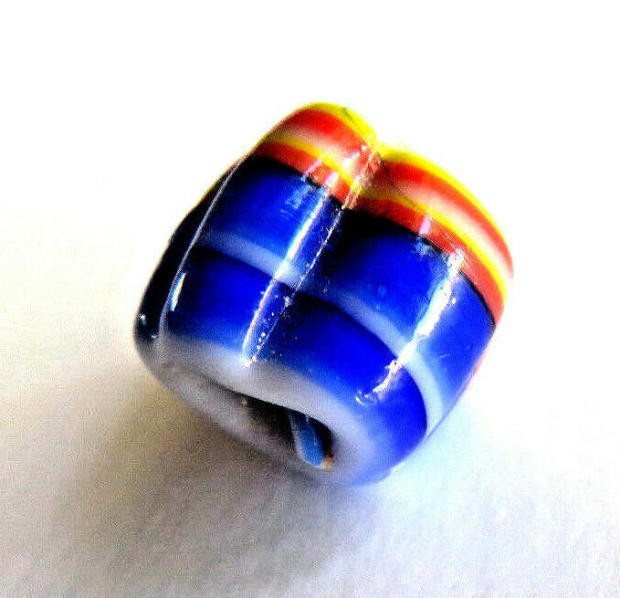 Old Multi-Color Rippled Swirl Hand Made Glass Trade Bead ~ #3