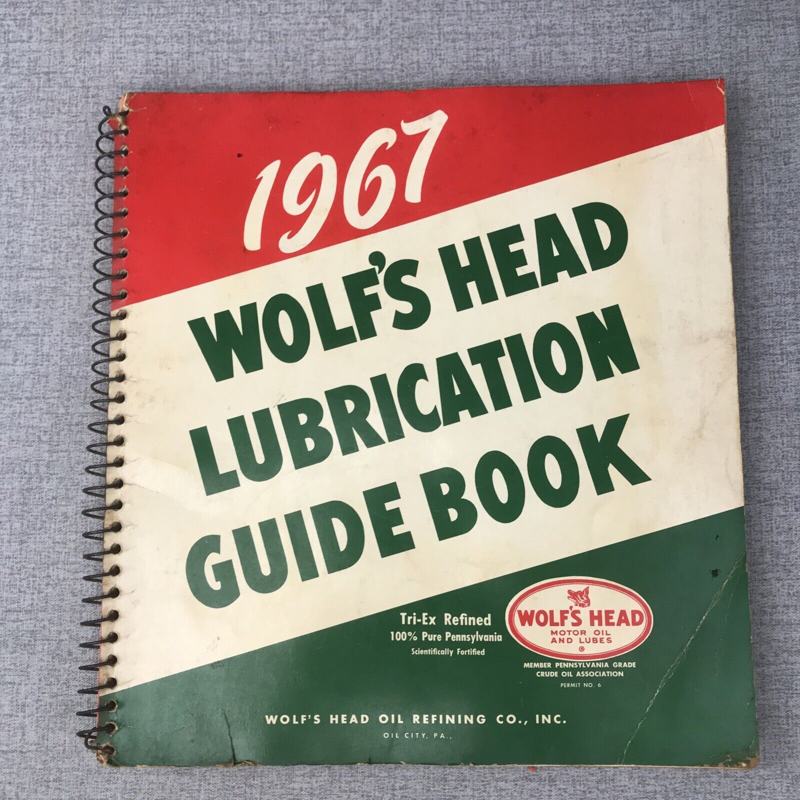 RARE Vtg 1967 Wolf\'s Head (Motor Oil) Lubrication Guide Book MAINTAINENCE