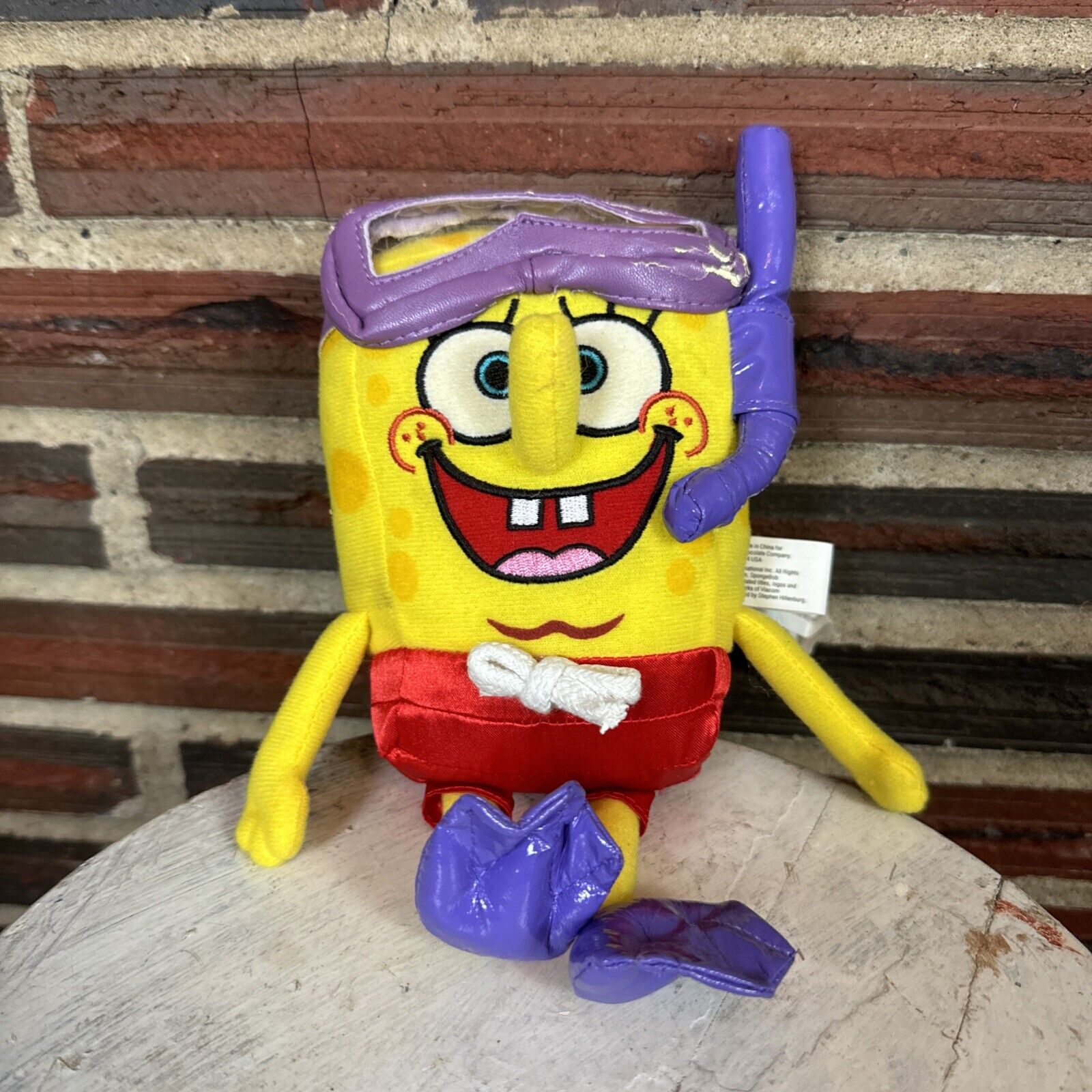 Spongebob Squarepants Viacom 2006 Yellow Plush Doll Toy Animated Character Y2K