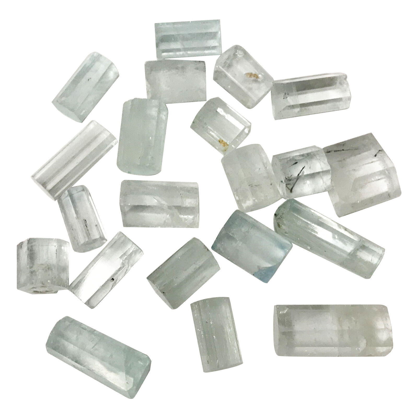 Natural Faceted Aquamarine Gemstone Crystals Lot 100 CT