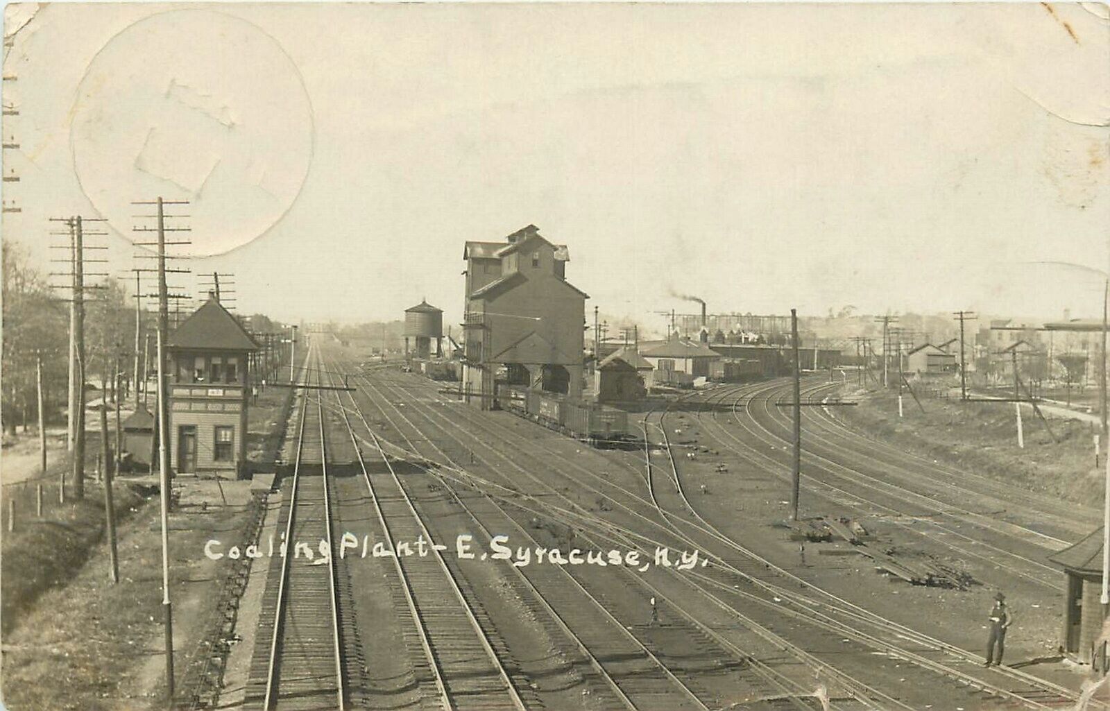 Postcard RPPC C-1910 Syracuse New York Coaling plant railroad occupation 24-5649