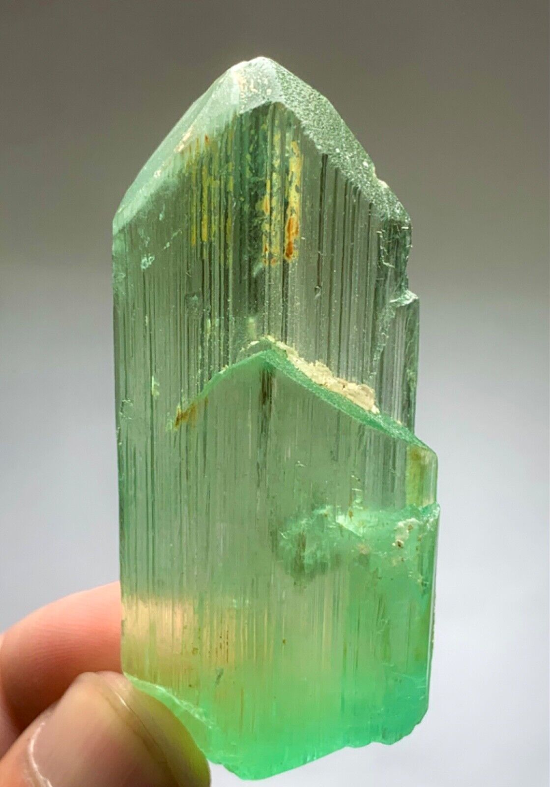 215 Carats Hiddenite Kunzite Stepwise Crystal From Afghanistan