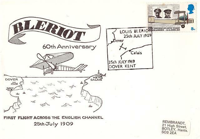 1969 Louis Bleriot\'s First Flight Across The Channel 60th Anniversary Cover