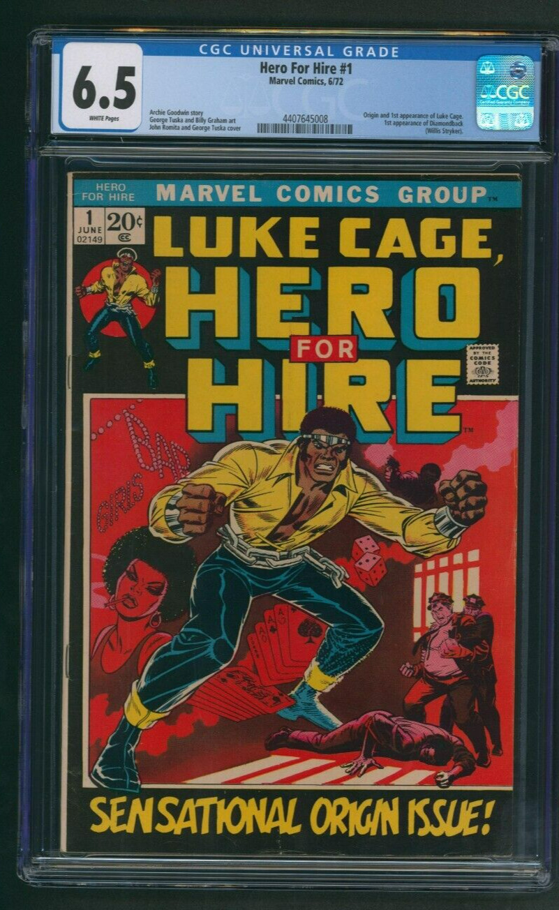 Hero For Hire #1 CGC 6.5 White Pages 1st Appearance of Luke Cage Marvel 1972