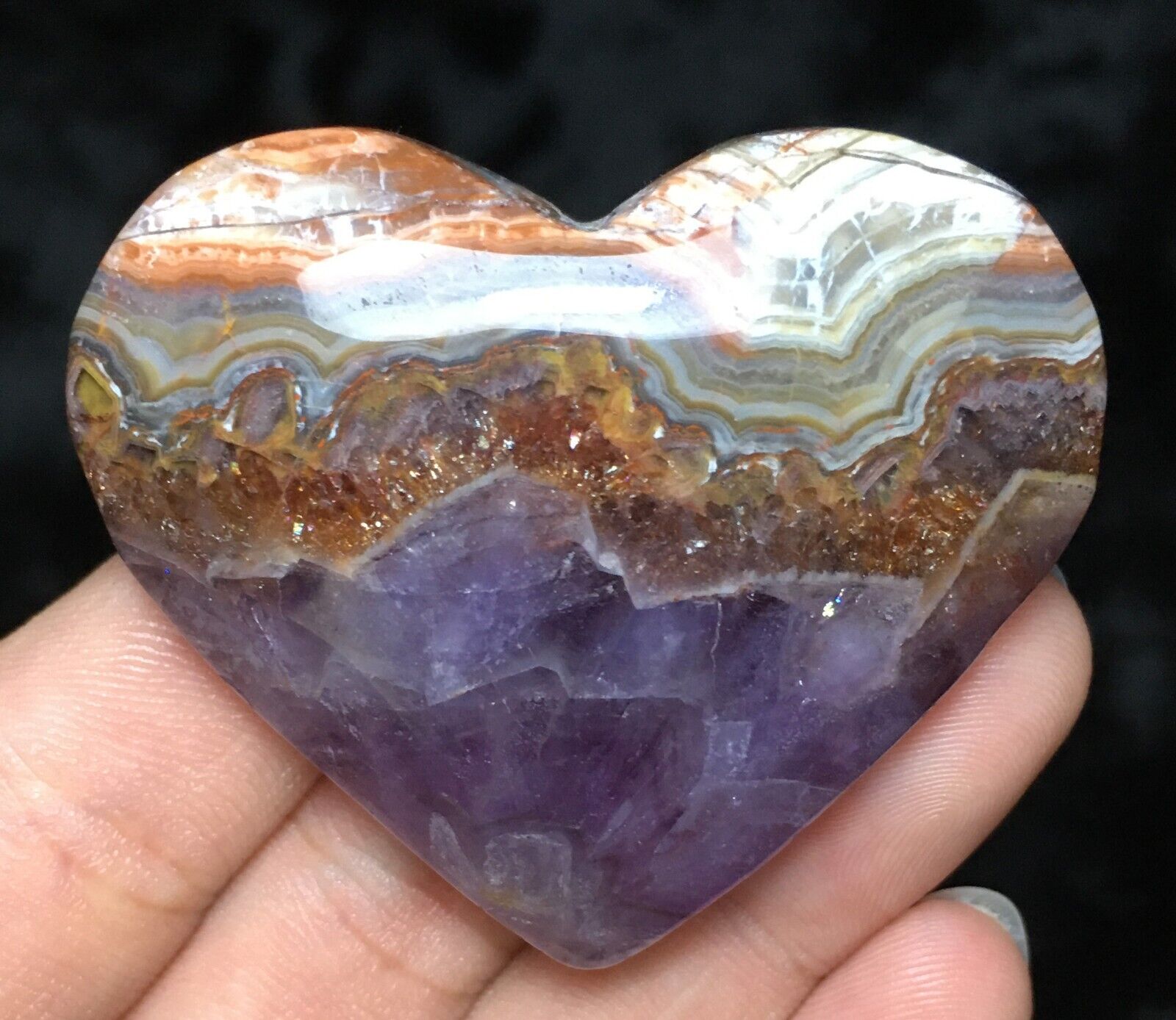 47gNatural beautiful Purple Crystal Agate Mexican Lace Agate loving Healing A175
