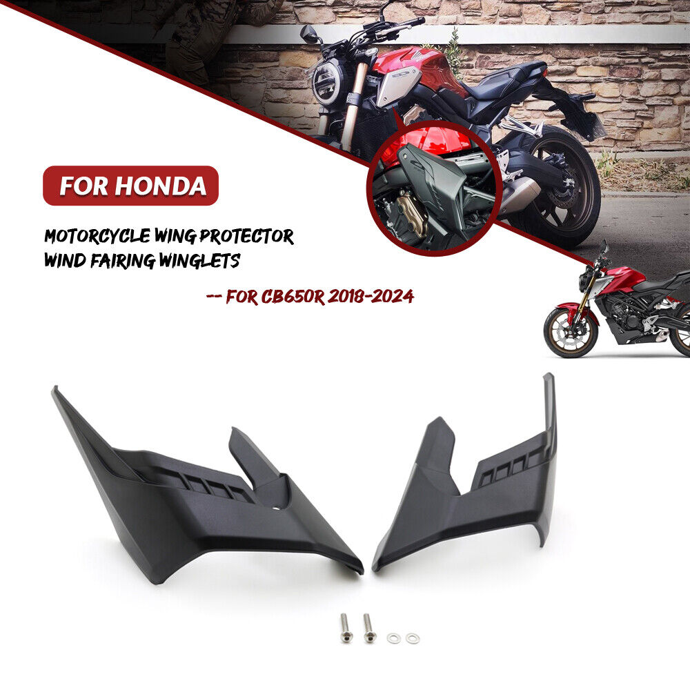 For Honda CB650R Front Light Cowl Fairing Winglet Wind Fin Spoiler Trim 18-24