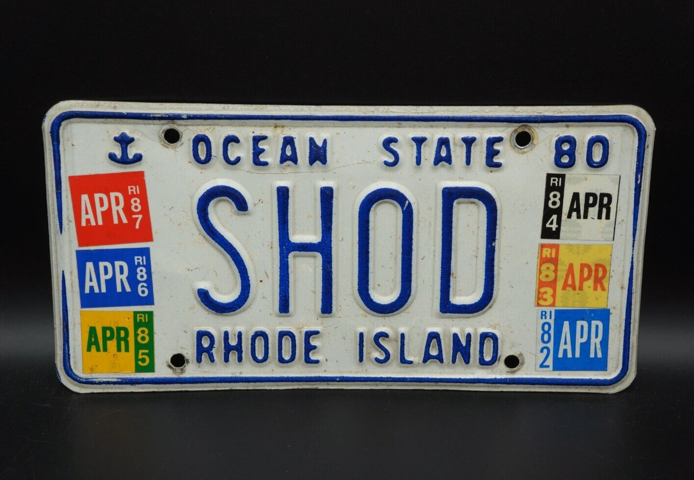 1980 - 1987 RHODE ISLAND Vanity License Plate - SHOD