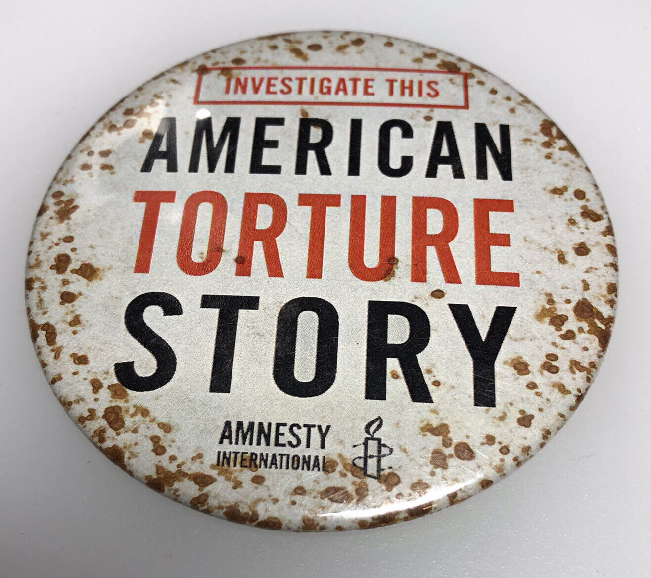 Protest American Detainees Prisons Prisoner Rights Treatment Button Pin Pinback