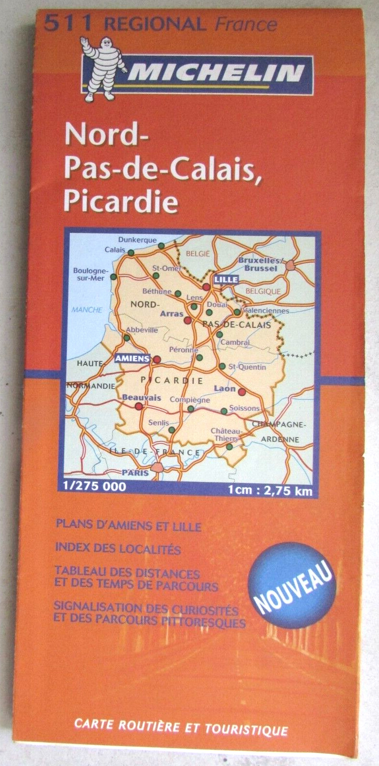 Michelin 511 Regional Roadmap France Nord-Pas-de-Calais, Picardy 2004