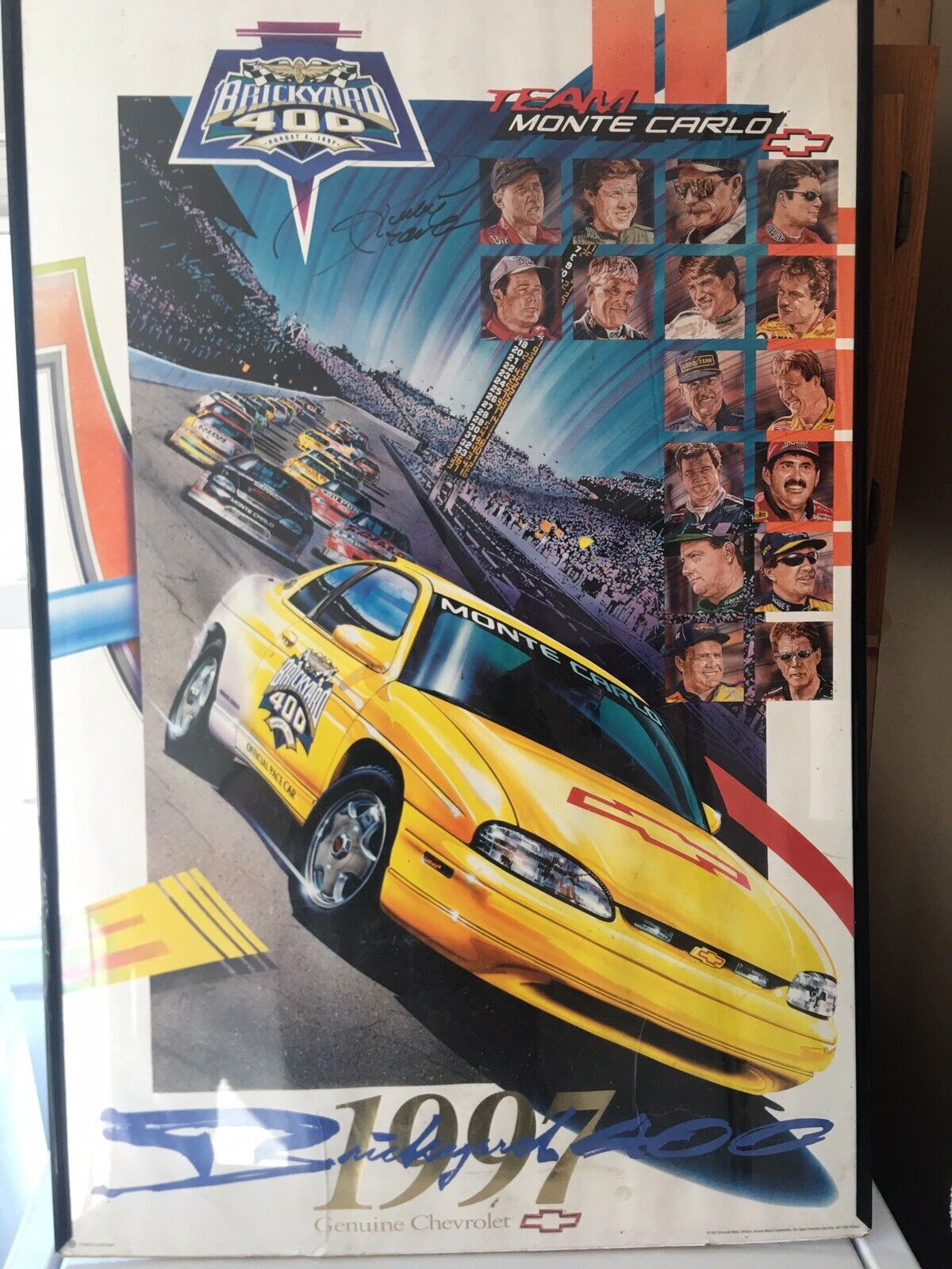 1997 CHEVY, SIGNED BY Ricky Crave SHOWROOM POSTER VEHICLE BRICKYARD 400 24 X 36