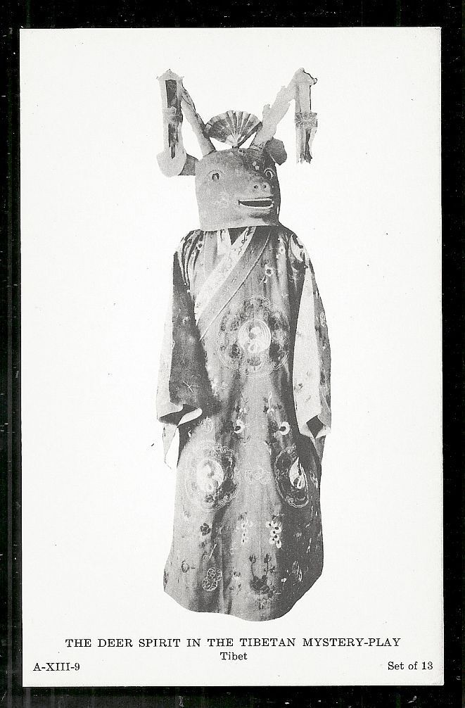 Tibet Deer Spirit Costume Mask Lama Mystery Play 1930 