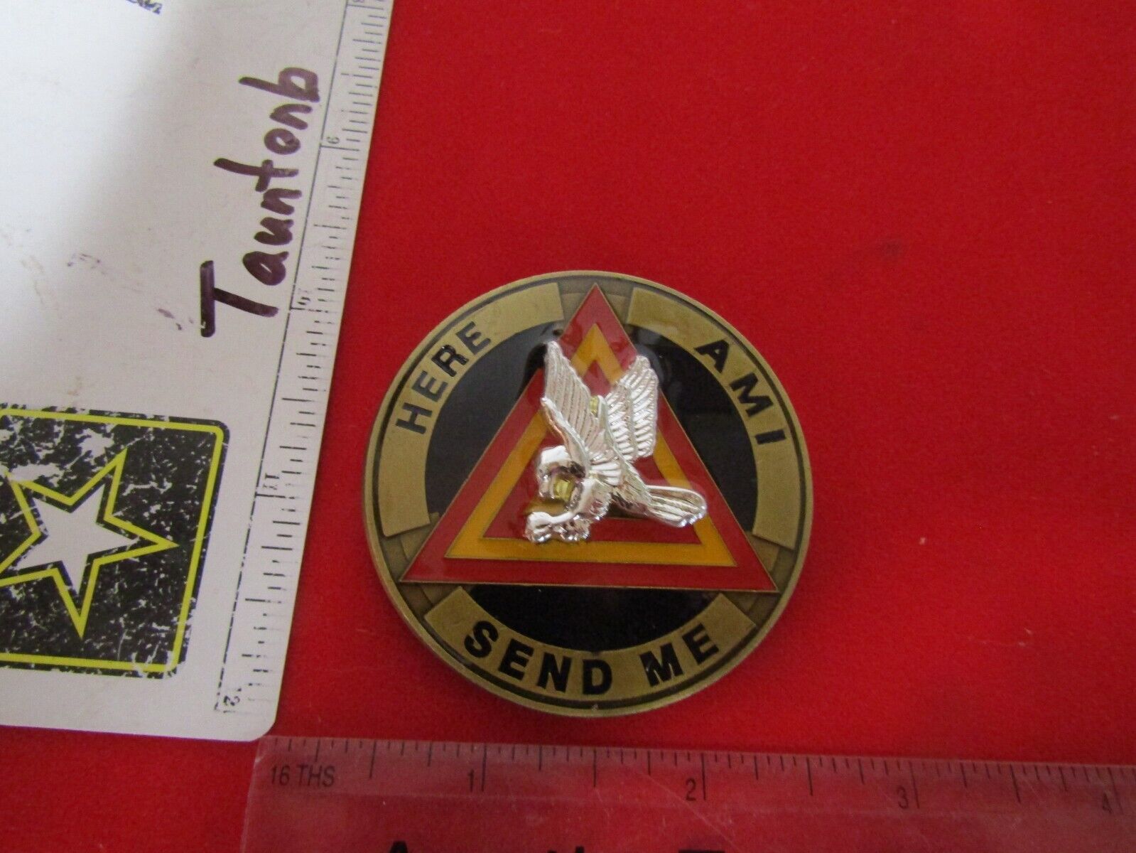 CHALLENGE COIN 164TH THEATER AIRFIELD OPERATIONS GROUP HERE AM I SEND ME COL CSM