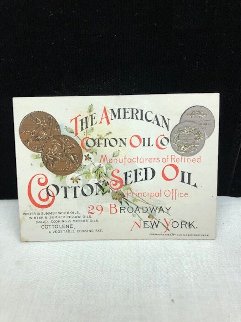 Vintage The American Cotton Oil Co., 1893-94  Calendar Victorian Trade Card