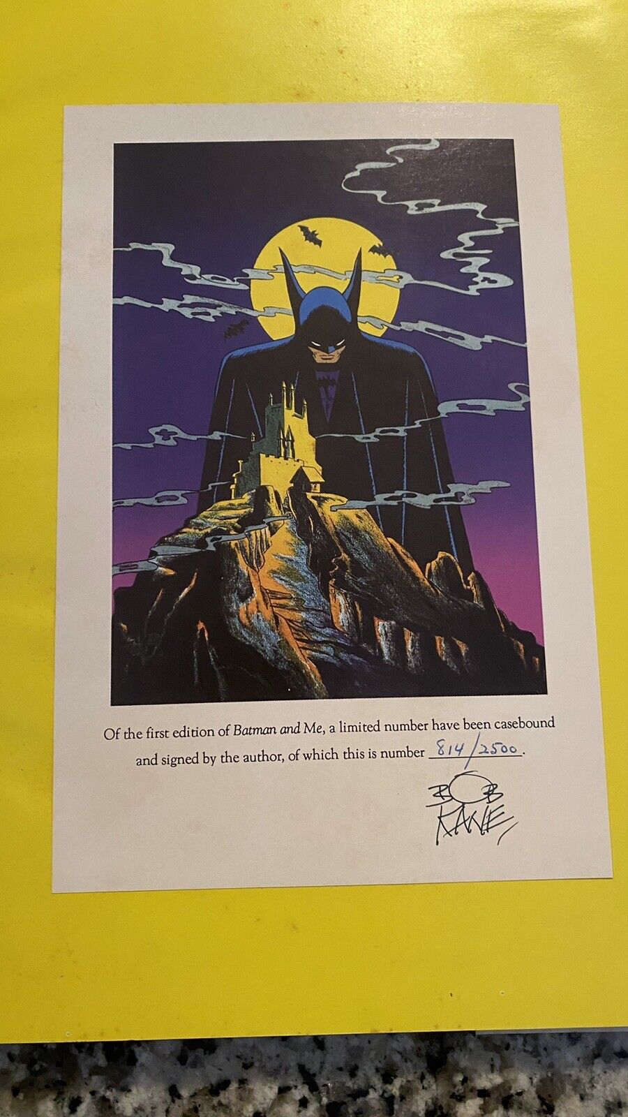 Batman & Me (1989) by Bob Kane and Tom Andrae Book Signed Numbered 814/2500