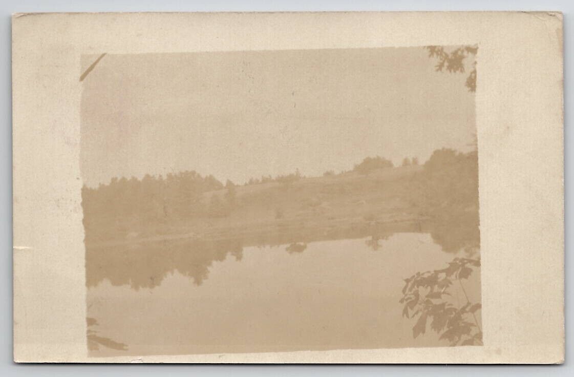 Biddeford Maine RPPC View of Lake or Pond 1907 Postcard C26