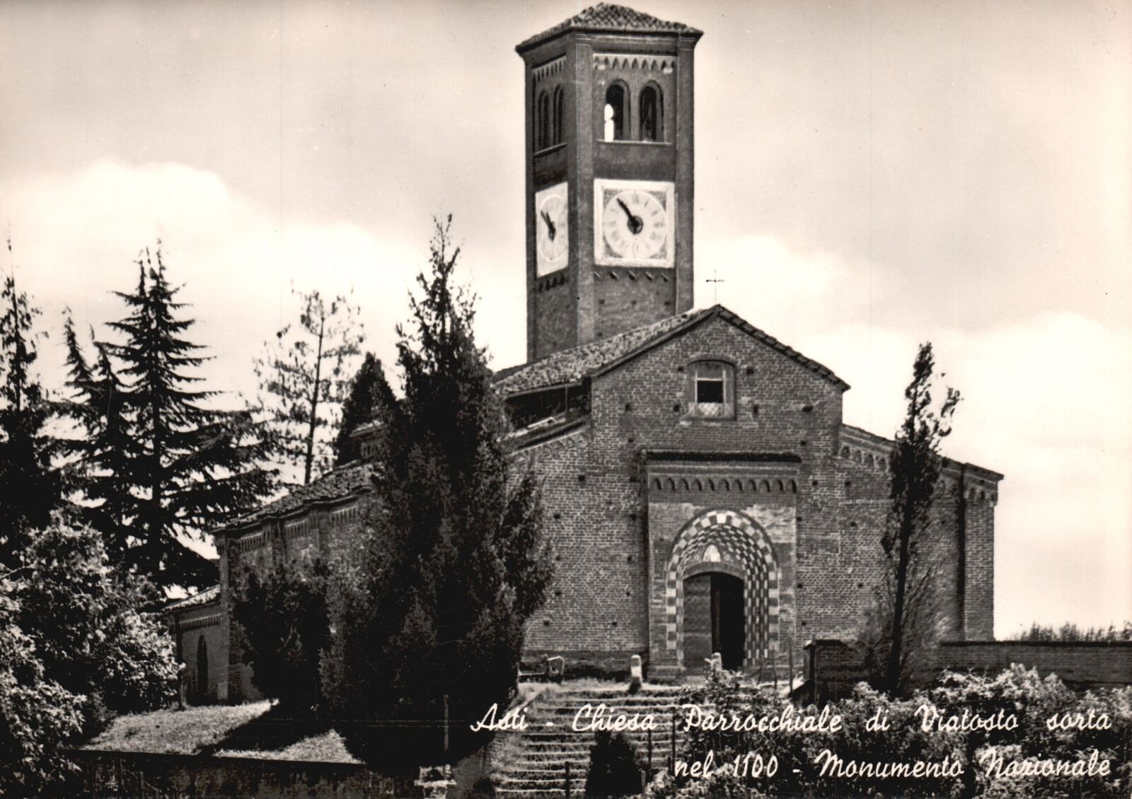 Vintage Postcard Real Photo Asti Chiesa Parrocchiale Di Nel Monumento Nasionale