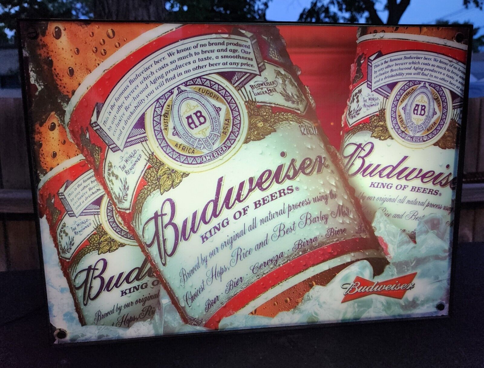 BUDWEISER ANHEUSER BUSCH LIGHTED BEER STORE ADVERTISING SIGN TESTED CLEAN WORKS