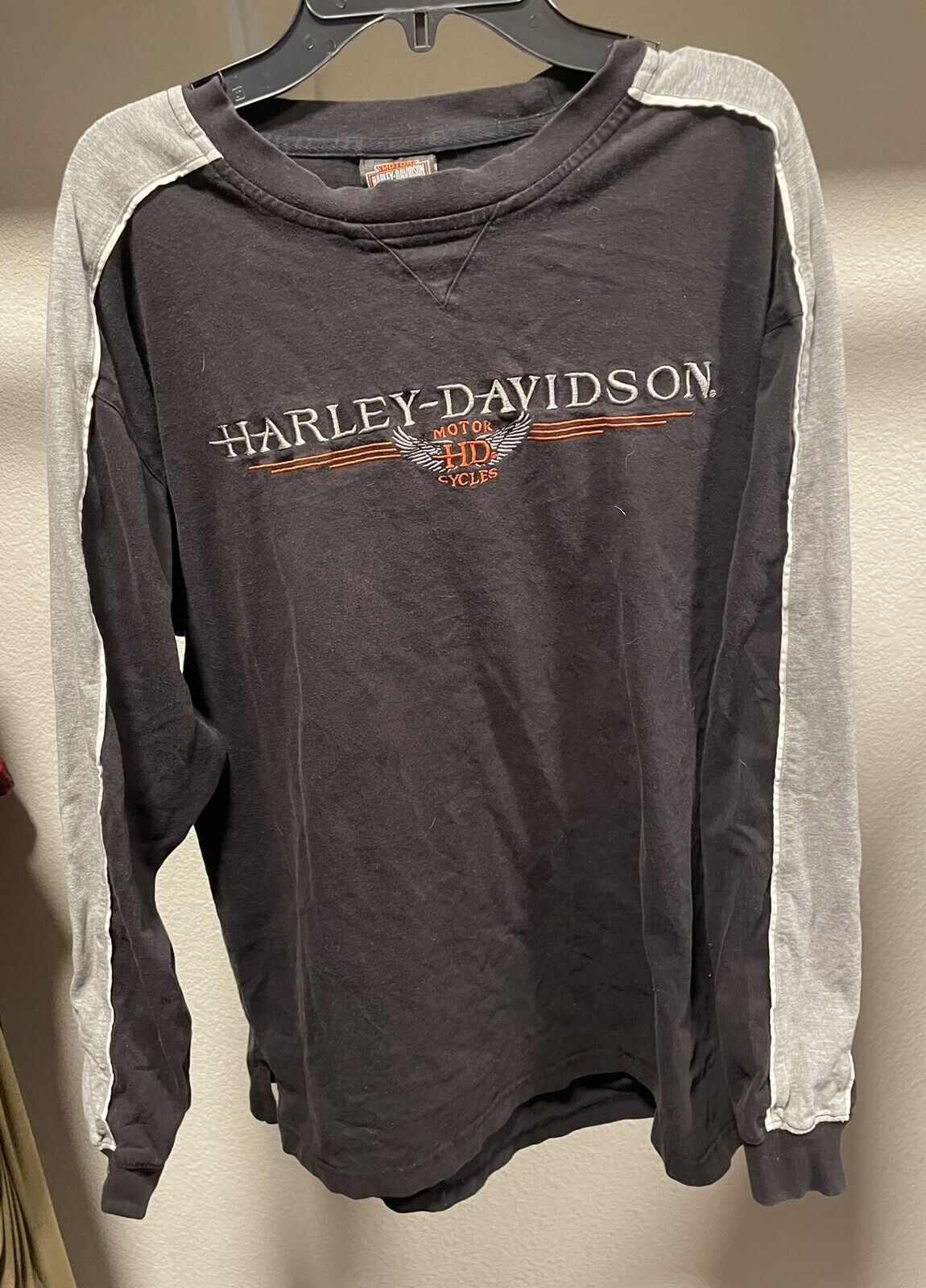 Vintage Harley Davidson Long Sleeve Shirt Size Large Black