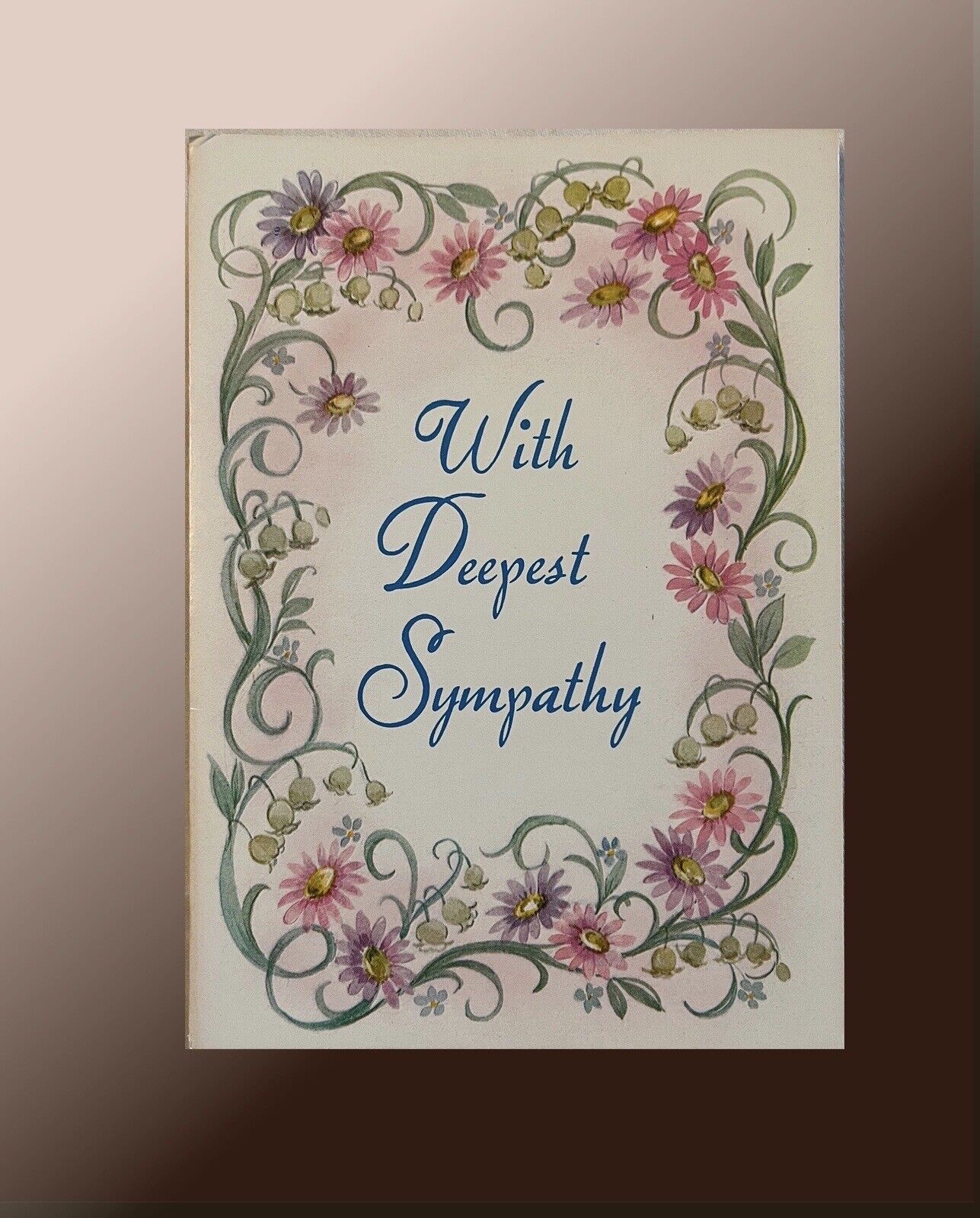 Vintage Greeting Card Victorian Design Sympathy Comfort Caring DEEPEST NOS