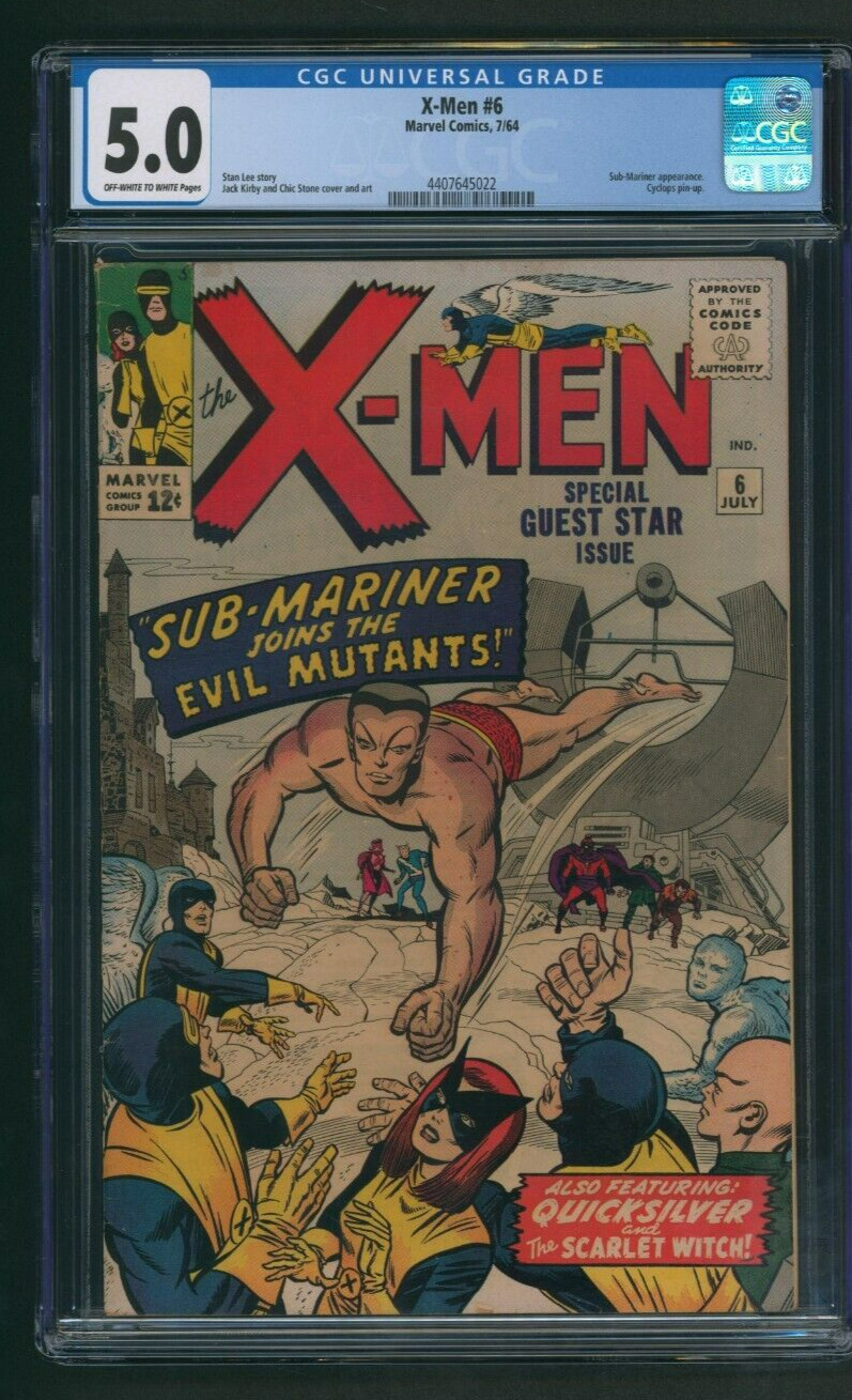 Uncanny X-Men #6 CGC 5.0 Sub-Mariner Appearance Marvel Comics 1964