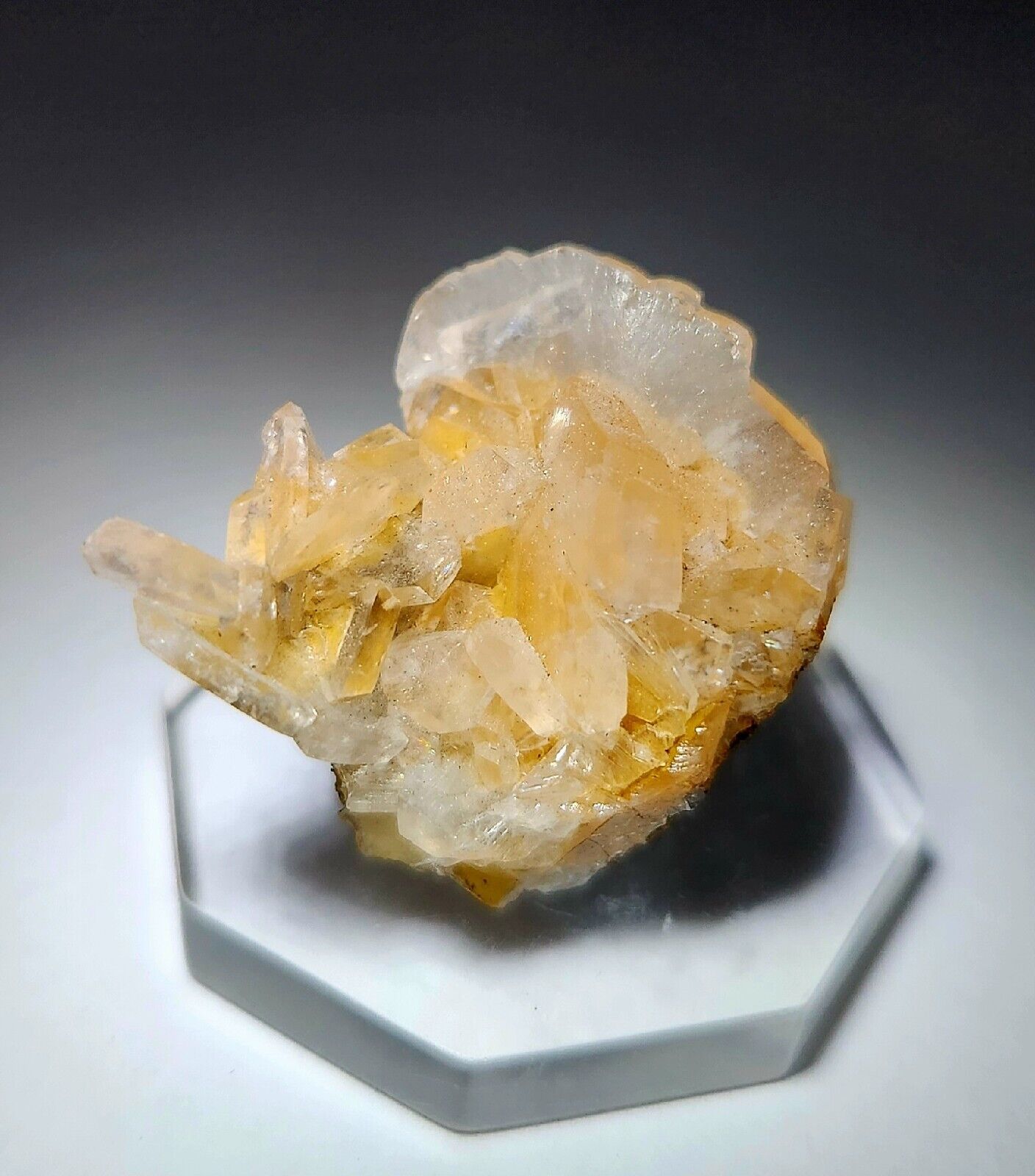 ***NEAT-Clear Calcite crystal cluster on matrix, Ojuela mine Mexico***