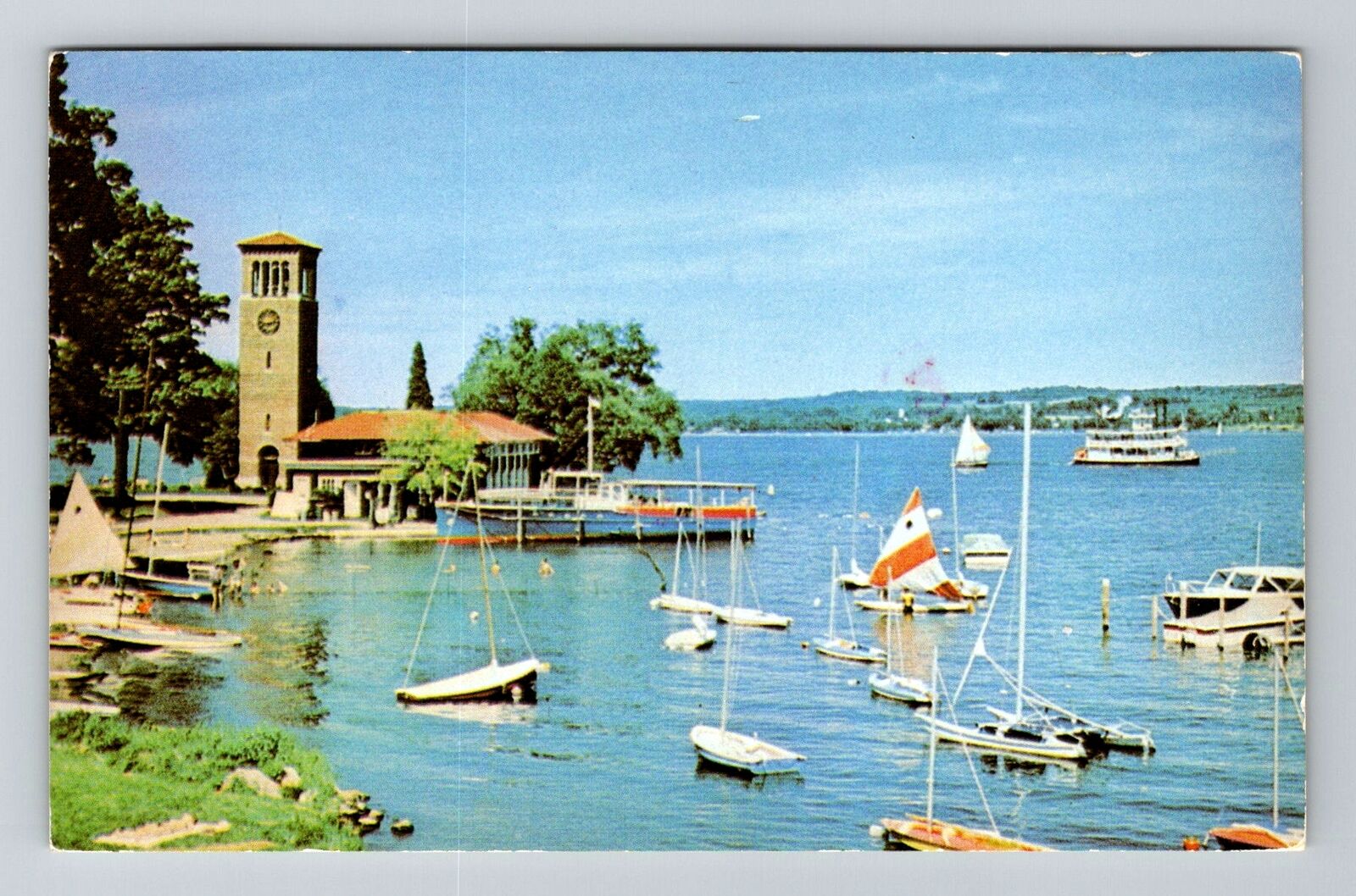 Chautauqua NY-New York, Chautauqua Lake, Bell Tower, c1989 Vintage Postcard