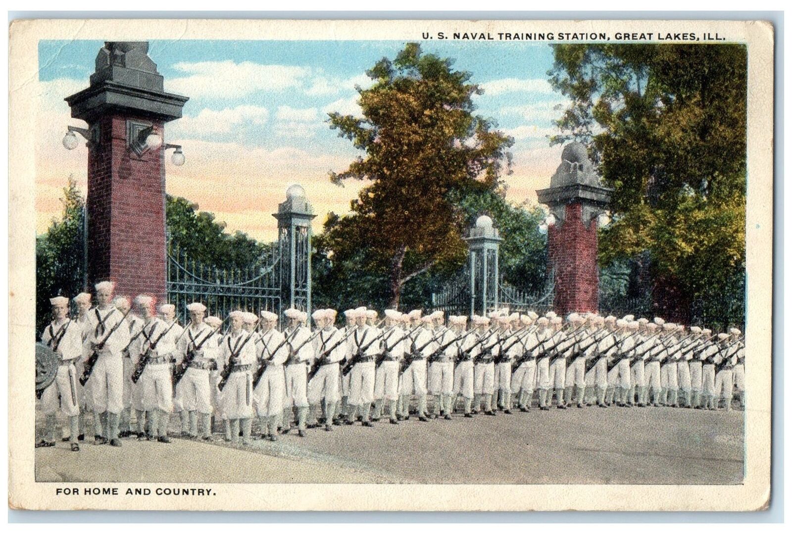 c1920's US Naval Training Station Military View Great Lakes Illinois IL Postcard