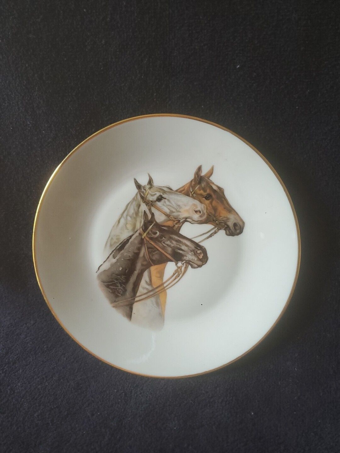Sm Porcelain Plate (Horses)