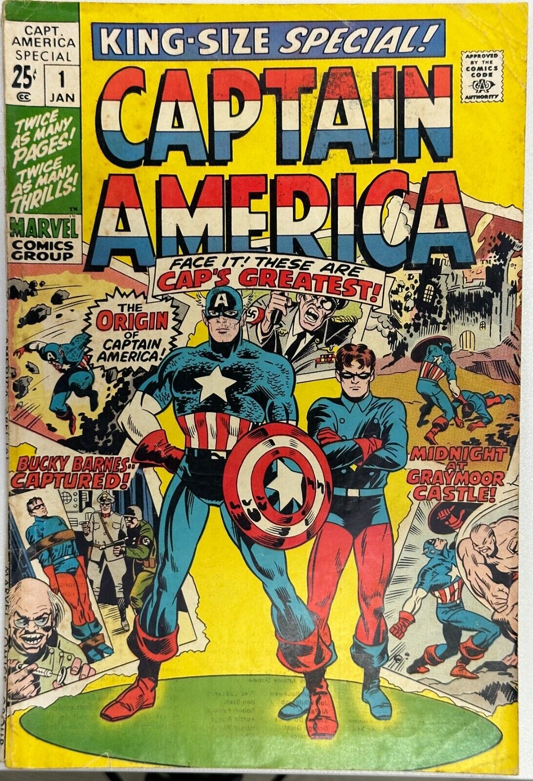 Captain America Annual #1, KEY Origin Captain America retold, GD, Marvel 1971