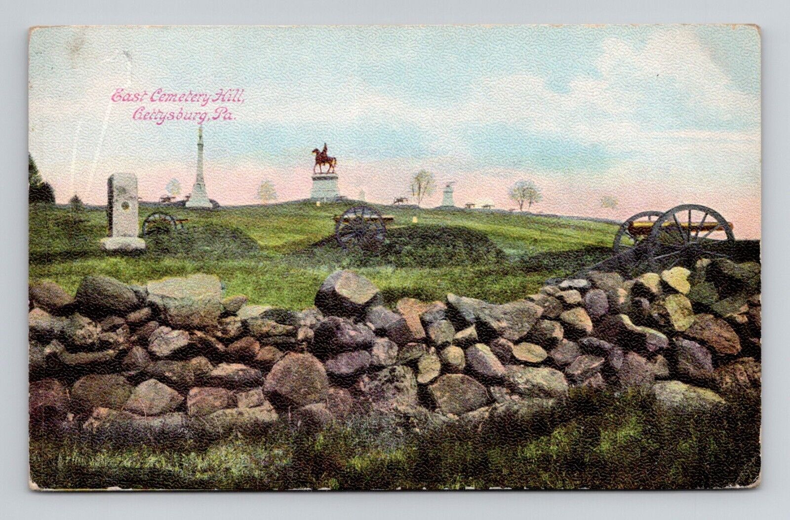 Postcard East Cemetery Hill Gettysburg Pennsylvania, Antique H16