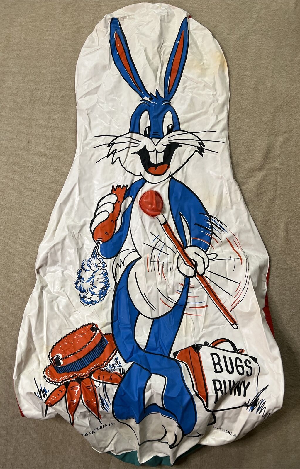 Vintage Warner Bros Bugs Bunny Weighted Punching Bag 4 Foot Tall