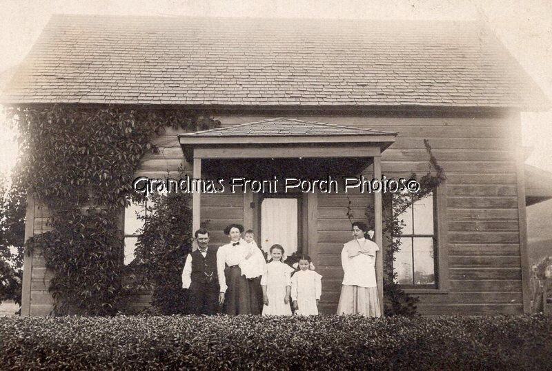 RPPC 4 Pretty Girls & Parents I\'d by Humble Home Antique Real Photo Postcard
