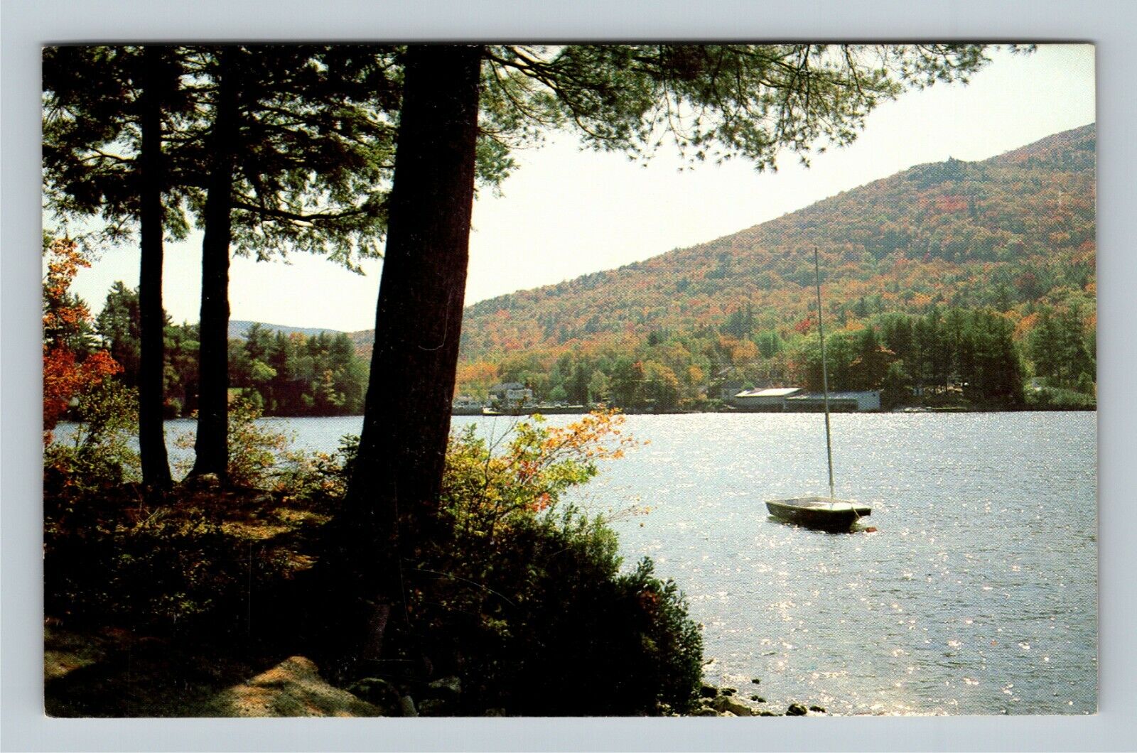 Lake Sunapee NH, Lake, Autumn, New Hampshire Vintage Postcard