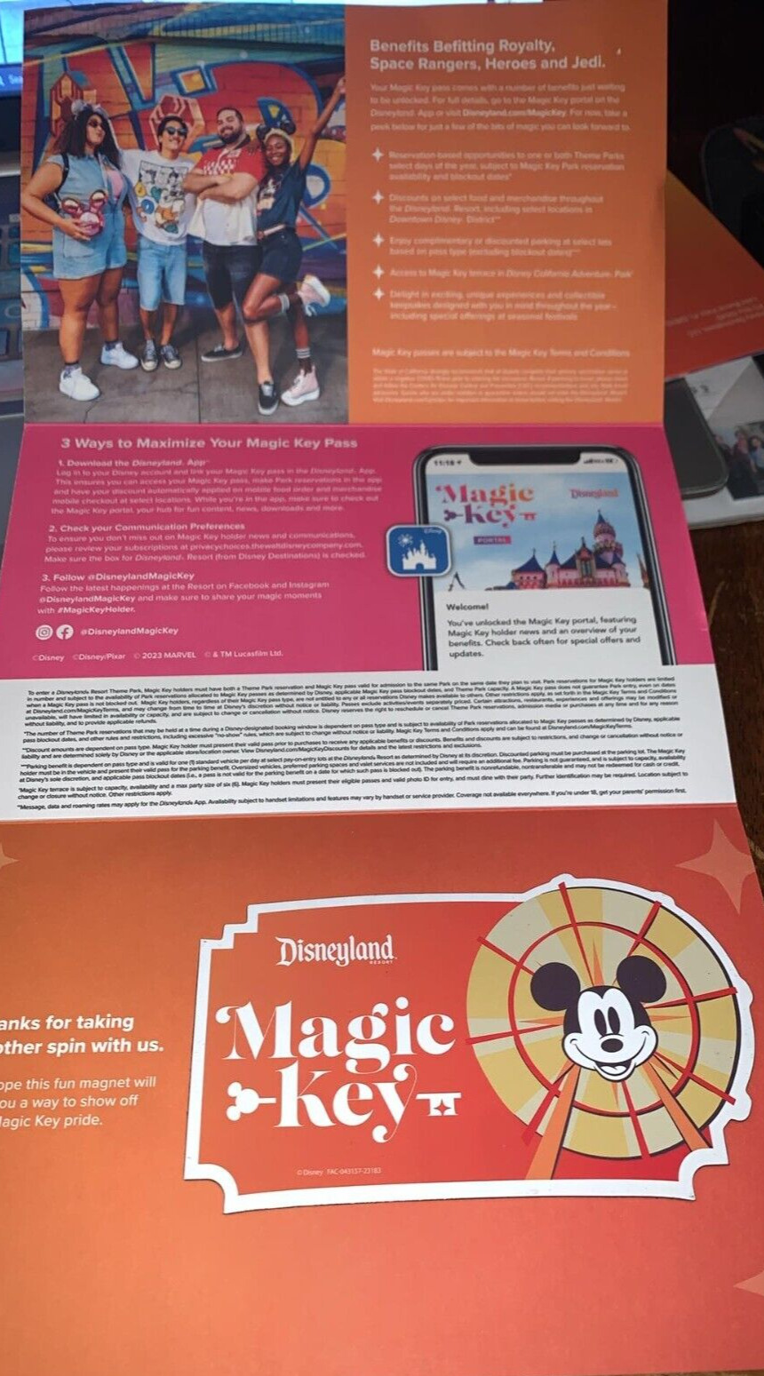 New 2023 - 2024 Disneyland Magic Key Magnet Mickey Mouse Ferris wheel DCA