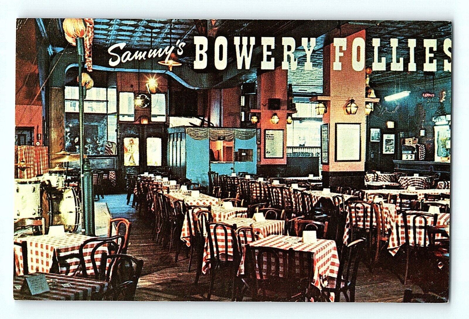 Sammy\'s Bowery Follies Dining Room Cabaret Dancing Poor Man\'s Club Postcard E7