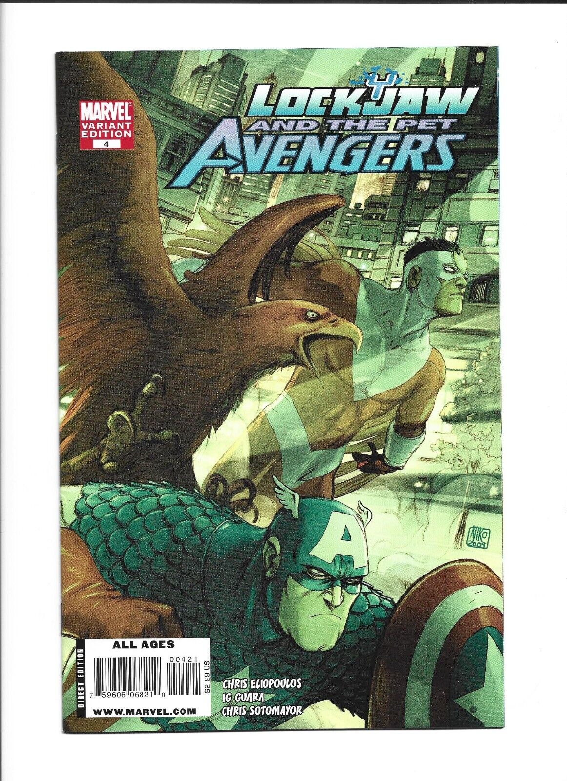 Lockjaw and the Pet Avengers #4 (VF) Niko Henrichon 1:10 Variant HTF Throg Loki