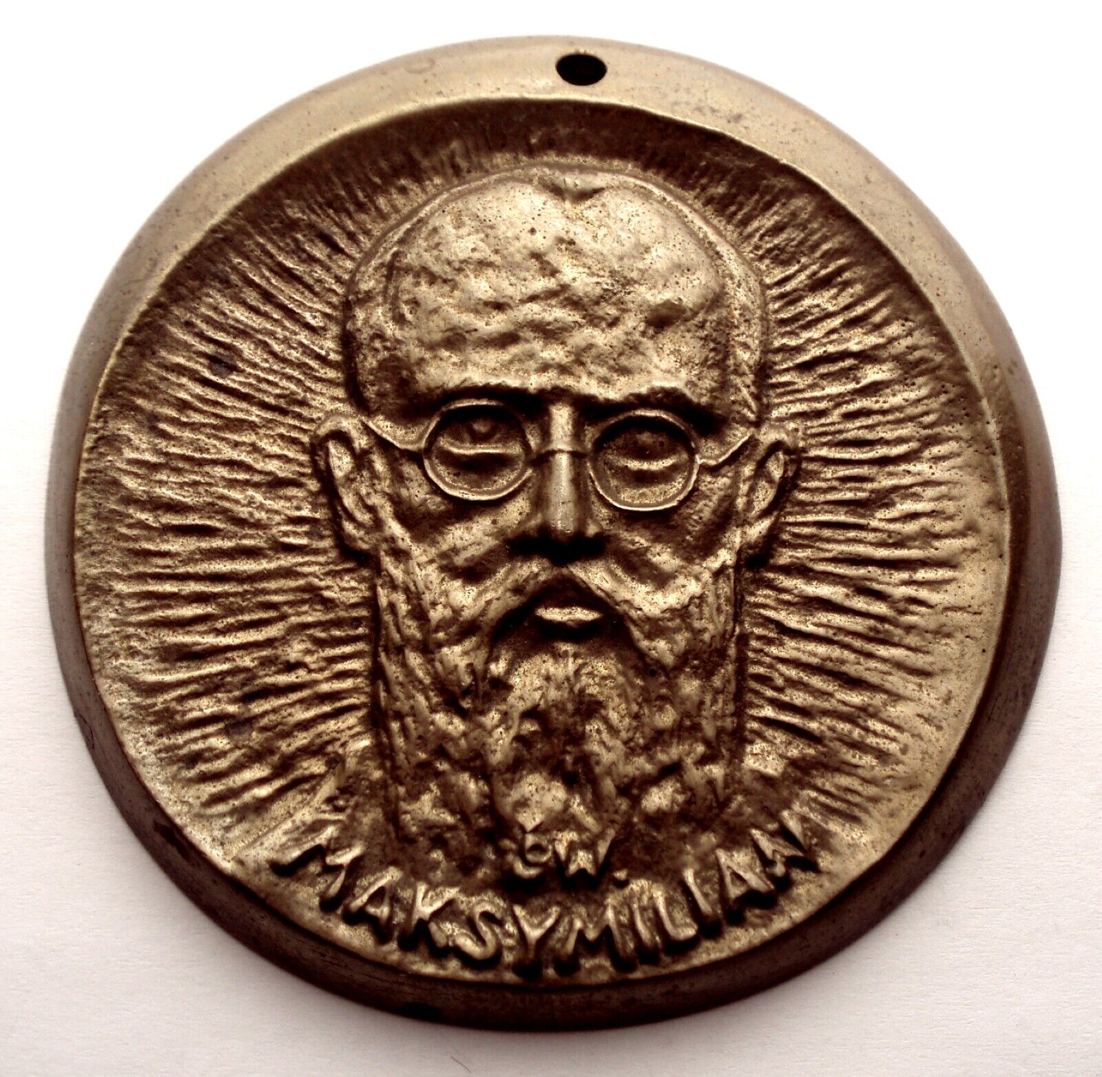POLAND, ST MAXIMILIAN MARIA KOLBE Plaquette/Medal 70mm 100g Bronze. B19 
