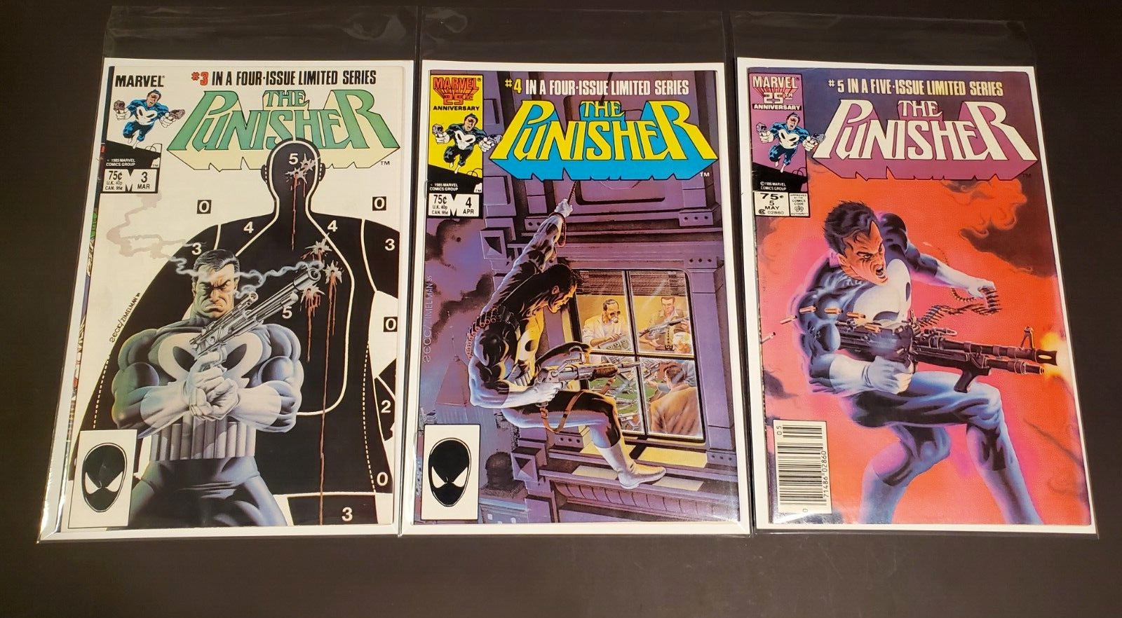 The Punisher #3-5 Limited Series (Marvel 1985) ☆ 3 Comic Lot ☆ Authentic ☆