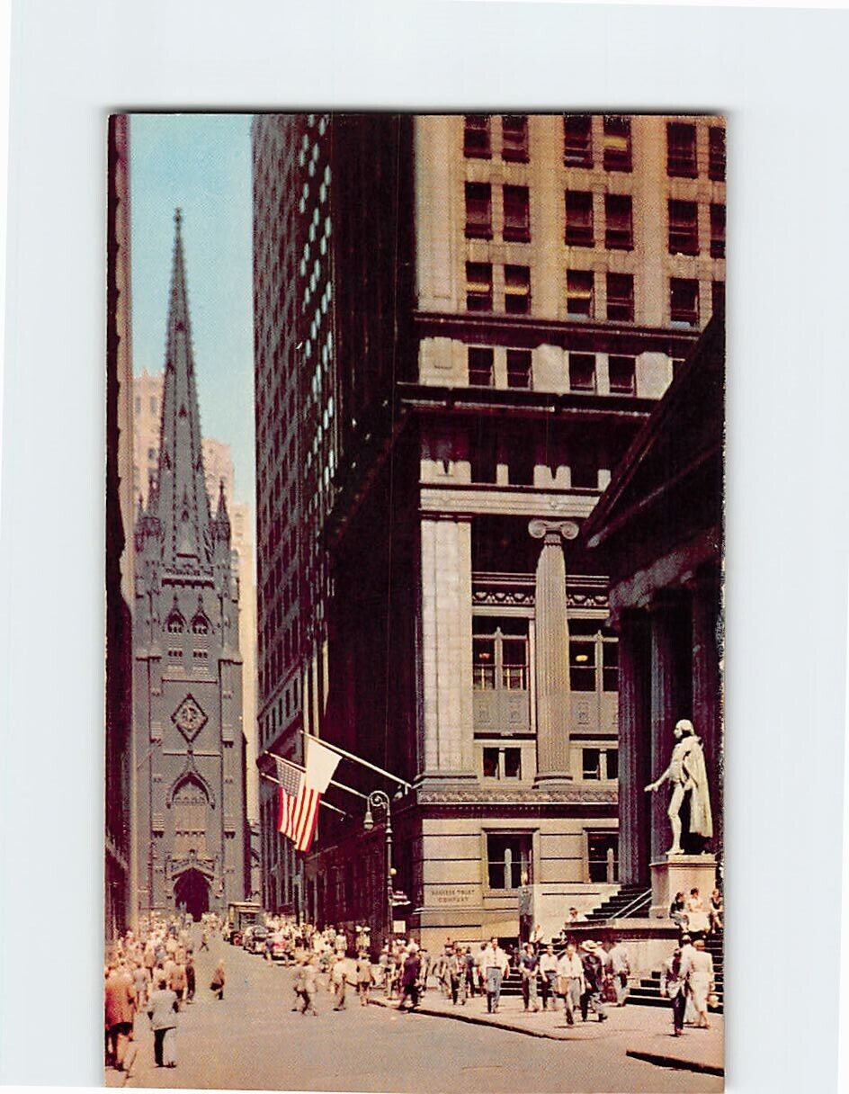 Postcard Wall Street Center Of Financial District New York City New York USA