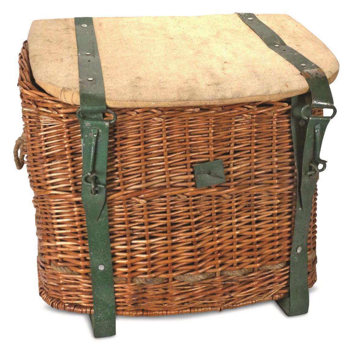 New Romanian Military Surplus Wicker Pack Horse Pannier Soft Panniers To Hard