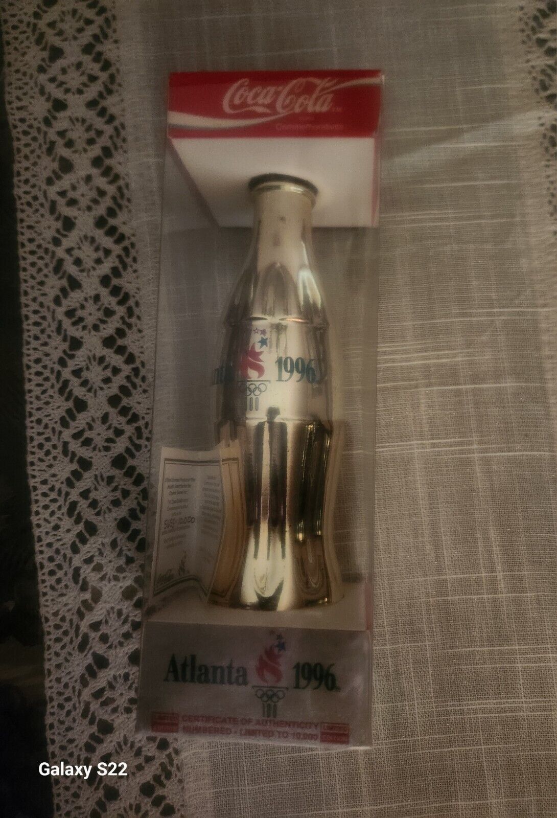 Vintage 1996 Atlanta Olympics Limited Edition Gold Coca-Cola Bottle New / Sealed